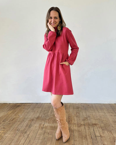 HELENE doubleknit dress in Soft Hibiscus