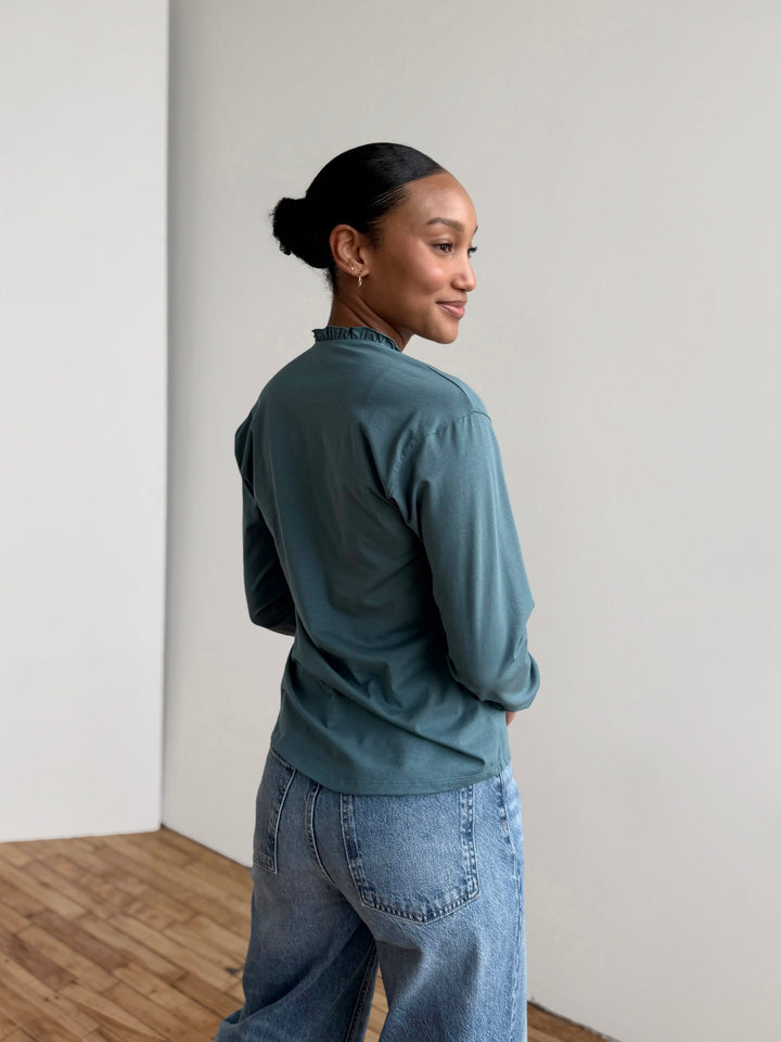 PIETRA jersey top in Dark Aqua