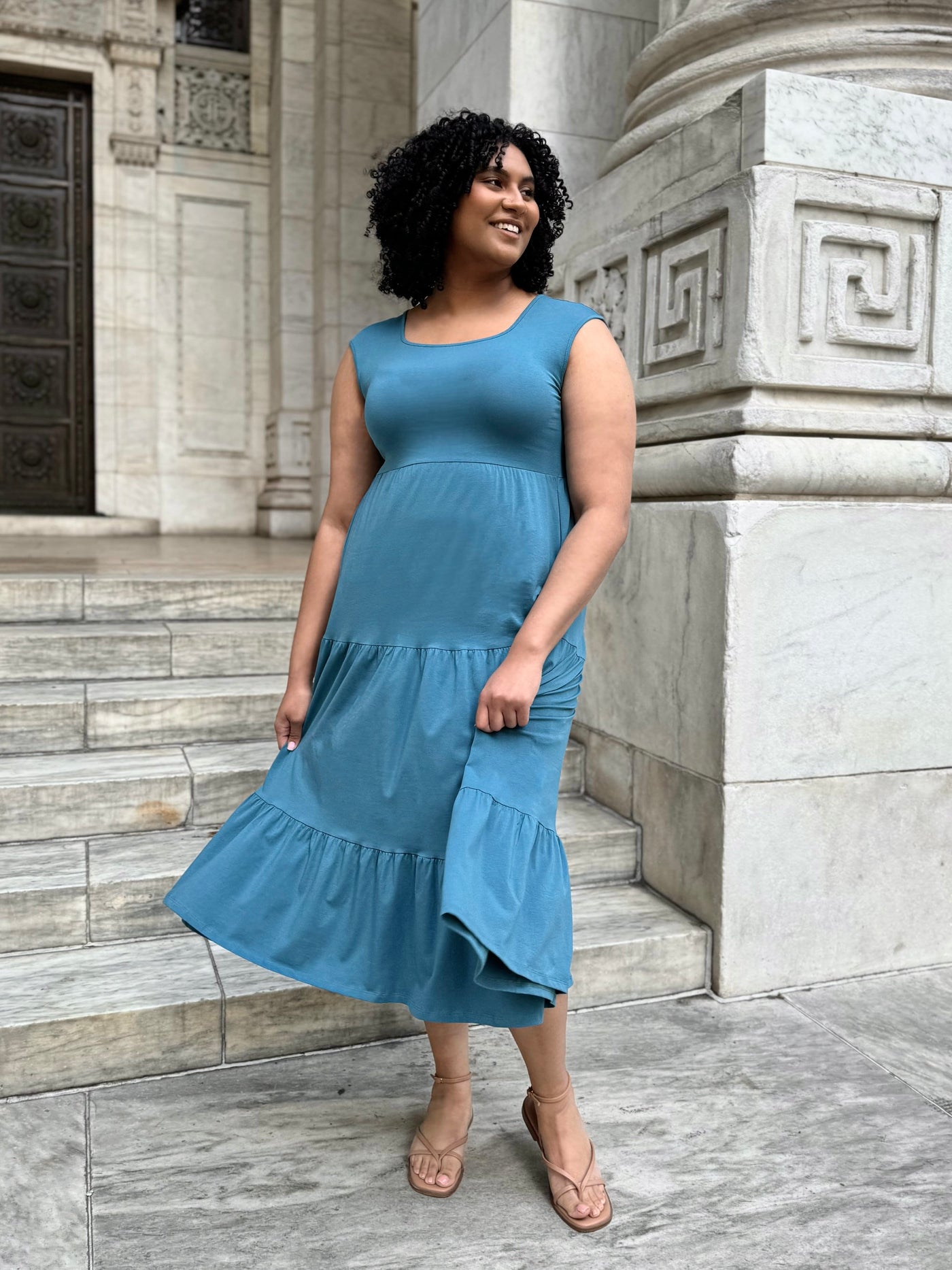 DARCY dress in Peacock Blue