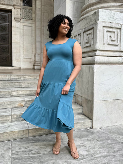 DARCY dress in Peacock Blue