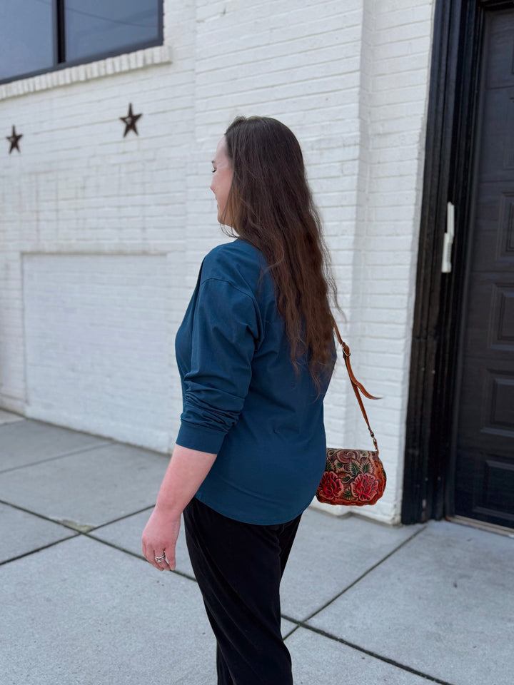 DEVON blouse in Atlantic Blue