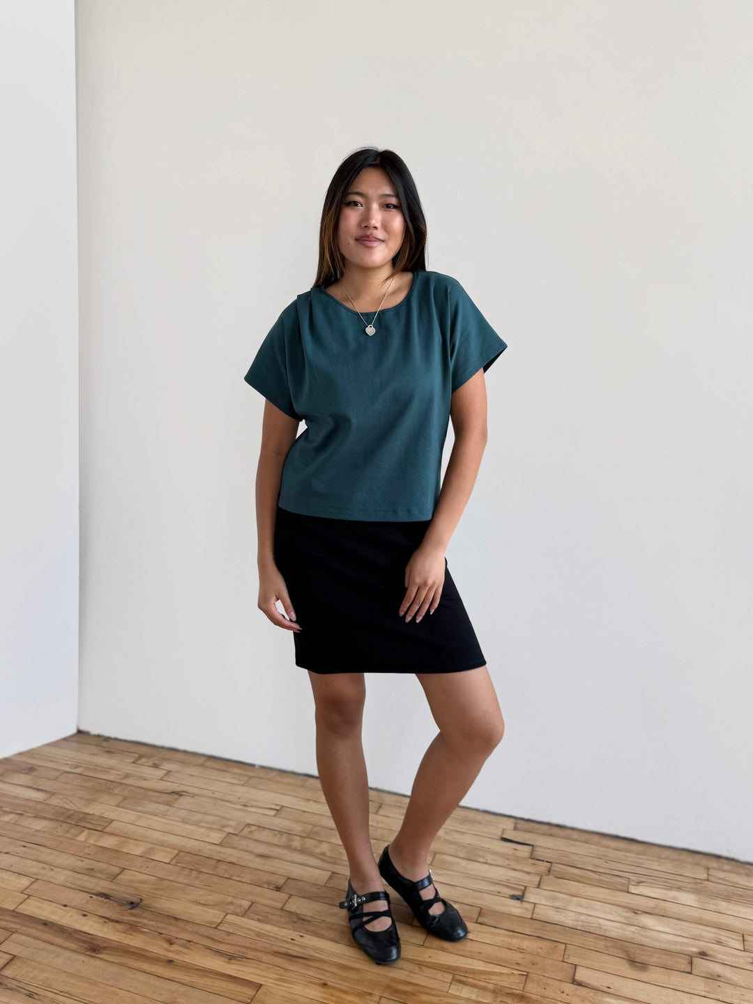 JEANINE heavy-knit top in Deep Sea