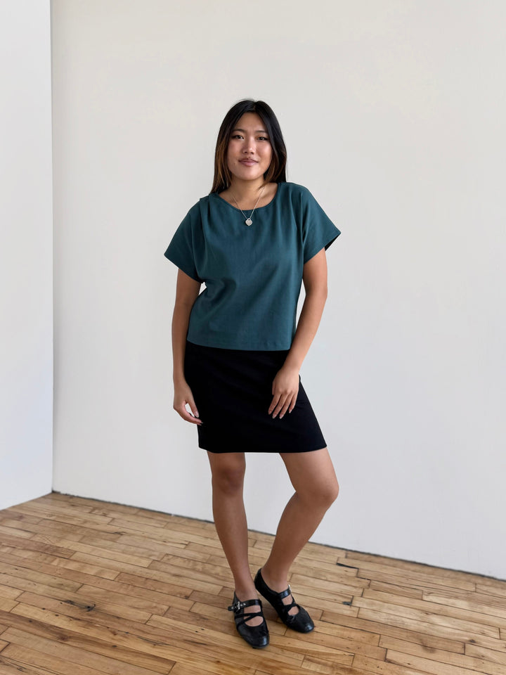 JEANINE heavy-knit top in Deep Sea
