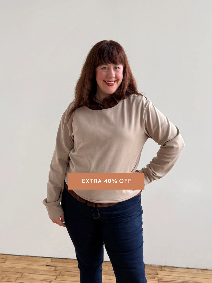 PERCY heavy knit top in Desert Sand