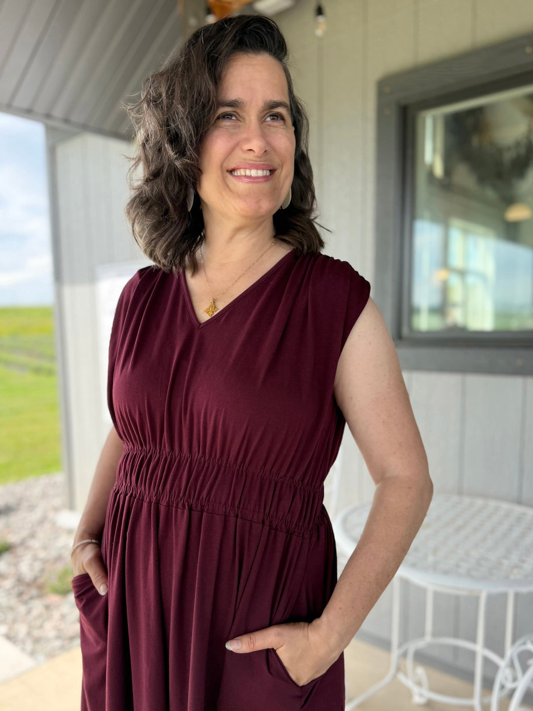 HAMPTON dress in Merlot