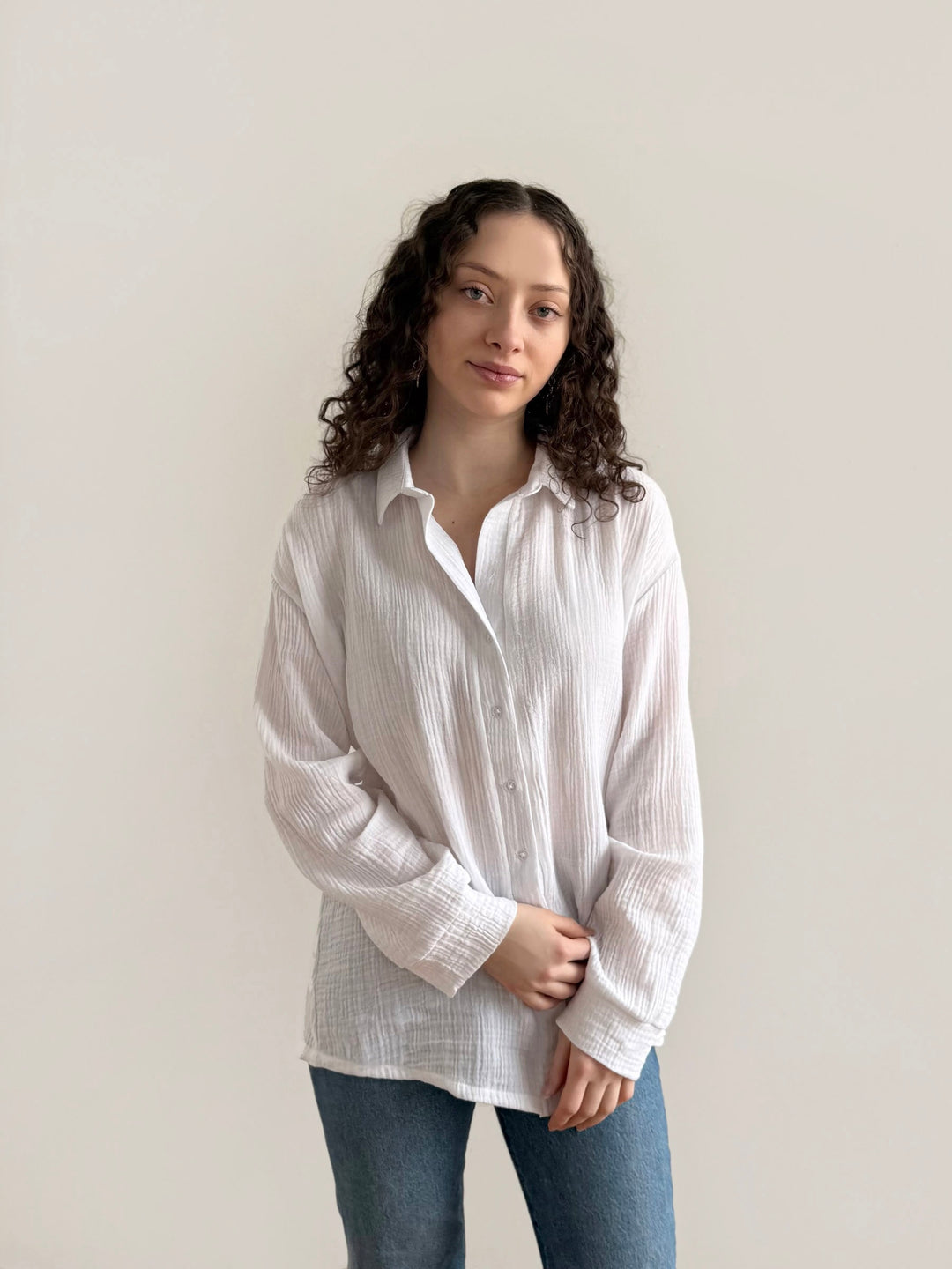 PRADO gauze top in White