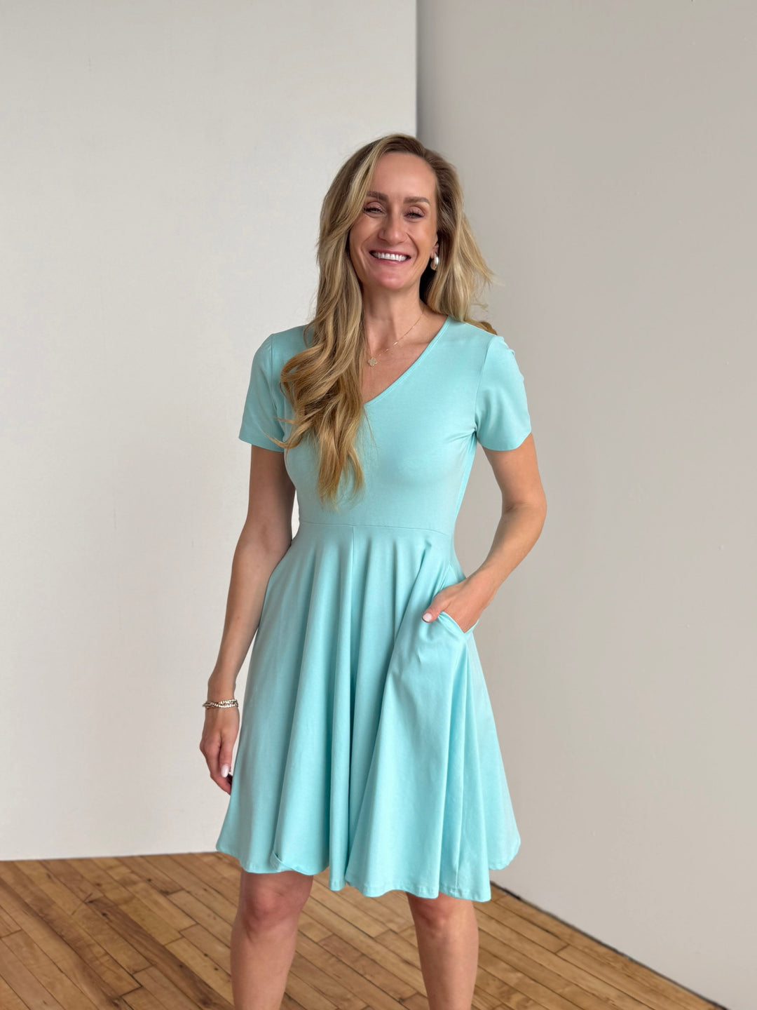ADINA dress in Crisp Aqua