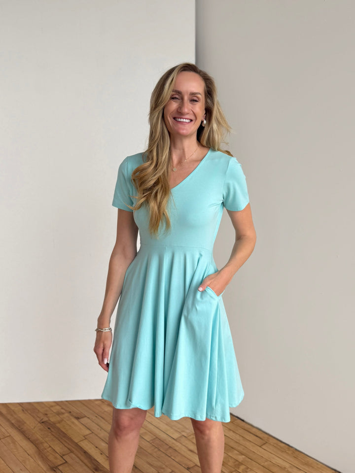ADINA dress in Crisp Aqua