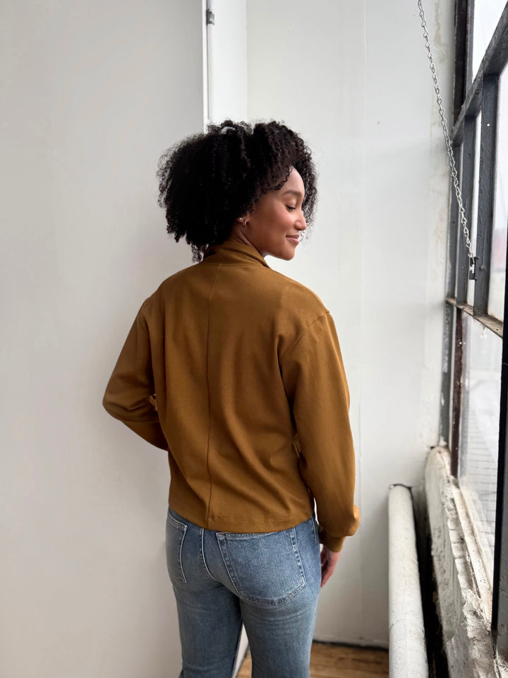 SHELLY heavy-knit jacket in Warm Sienna