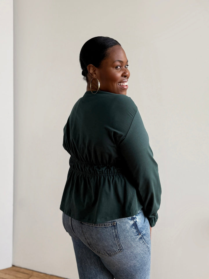 IRINA jersey top in Deep Pine