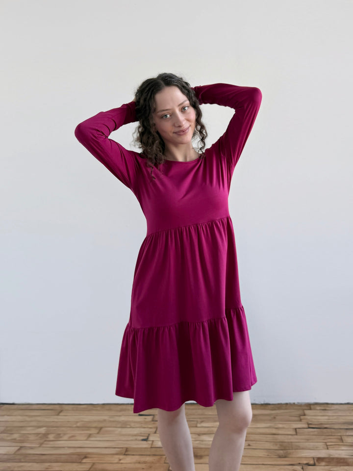 MAISIE dress in Garnet Pink