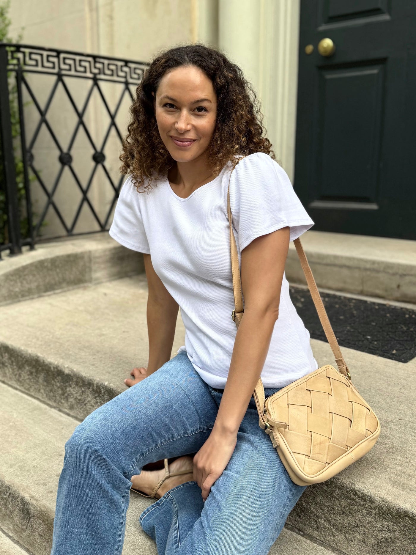 ZADIE rib knit tee in Bright White