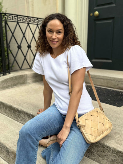 ZADIE rib knit tee in Bright White
