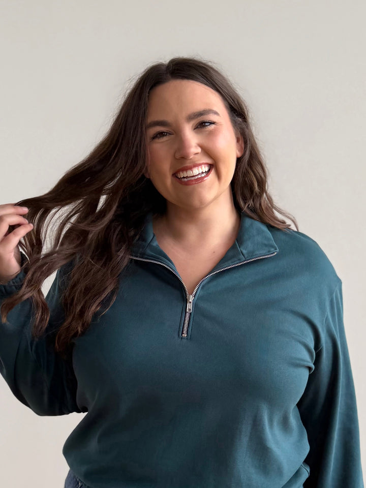 JOHANNA heavy-knit pullover in Deep Sea