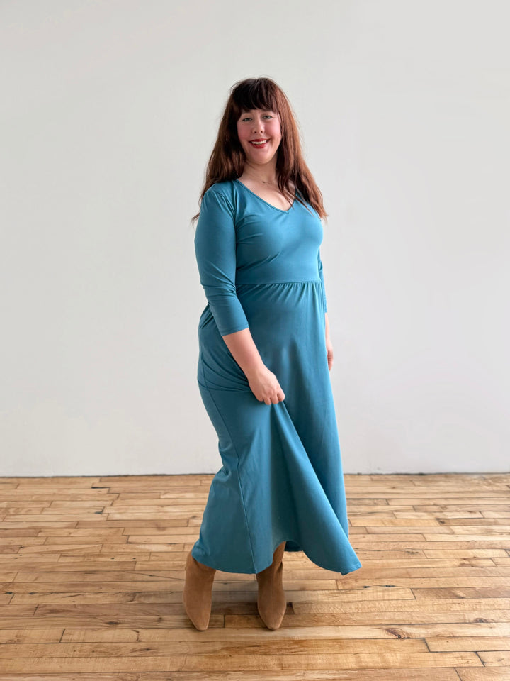 BRIE maxi dress in Peacock Blue