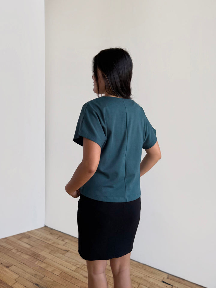 JEANINE heavy-knit top in Deep Sea