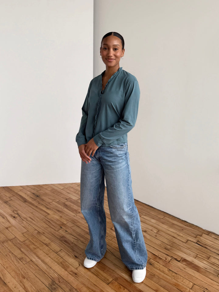 PIETRA jersey top in Dark Aqua