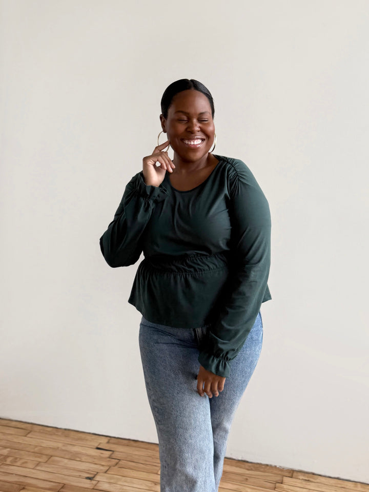 IRINA jersey top in Deep Pine