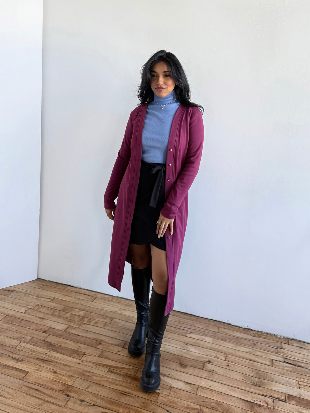 MILANE rib-knit top in Bluebell