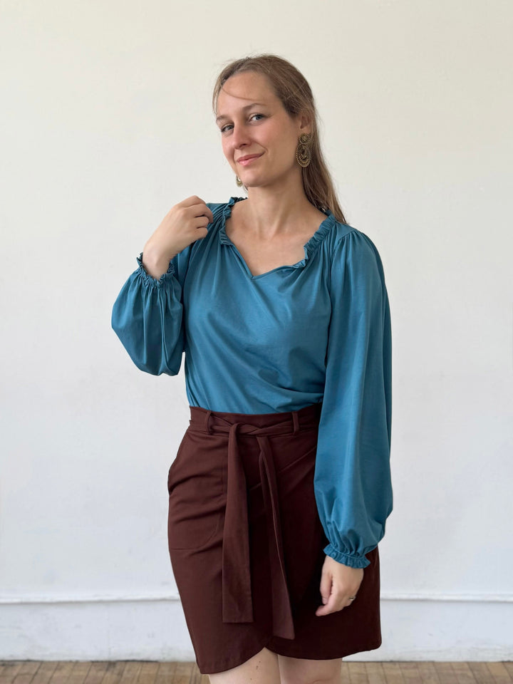 ROCHELLE top in Peacock Blue
