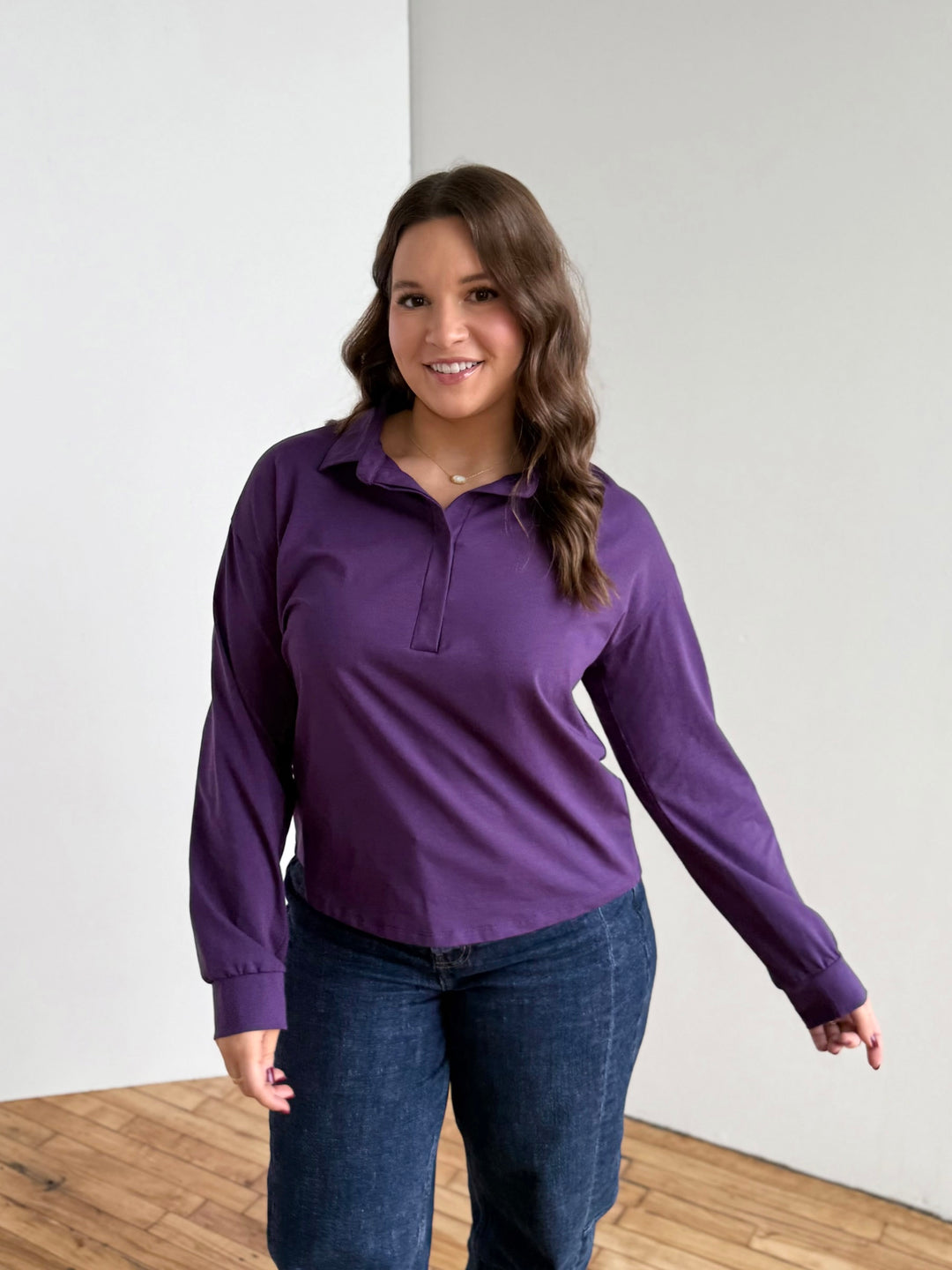 MICAH jersey top in Midnight Dahlia