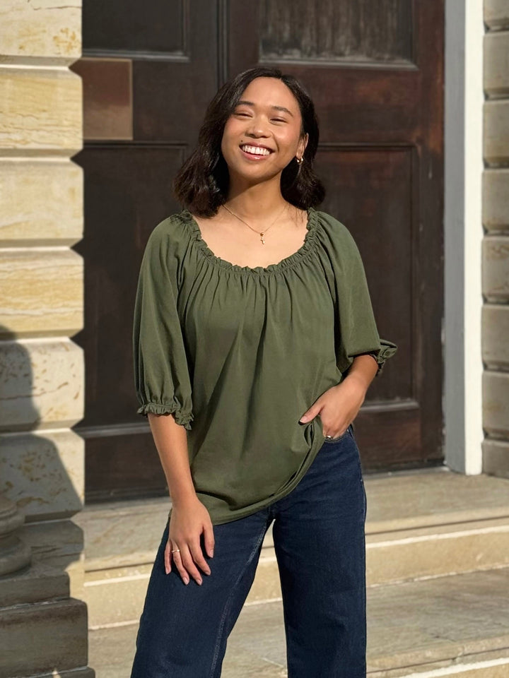 DELPHINE top in Meadow Green