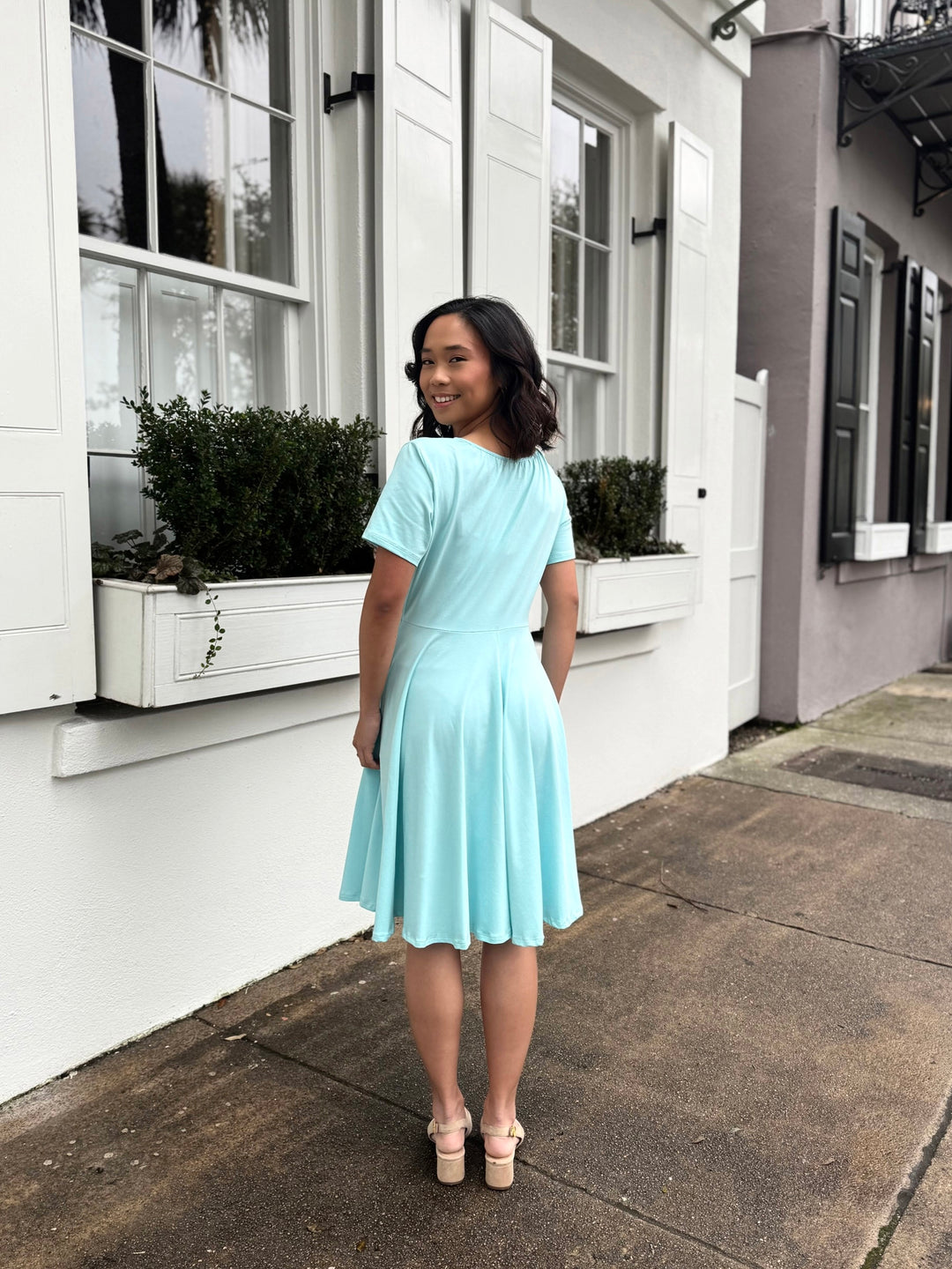 ADINA dress in Crisp Aqua