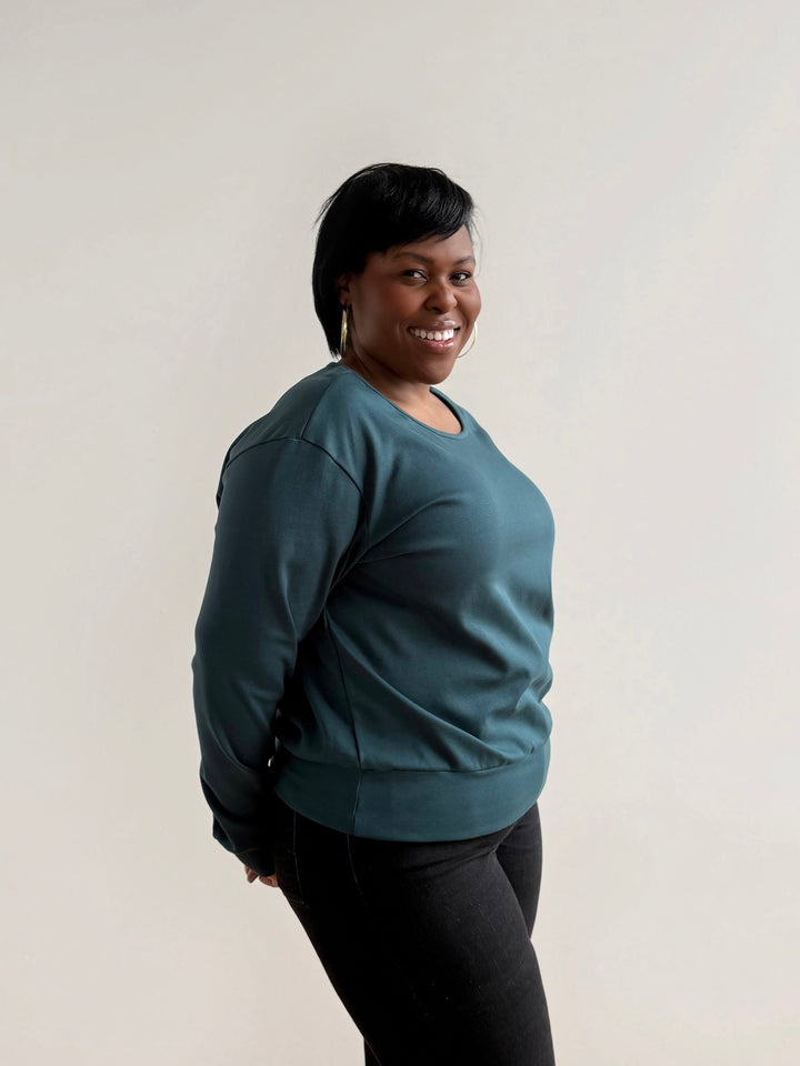 PERCY heavy knit top in Deep Sea