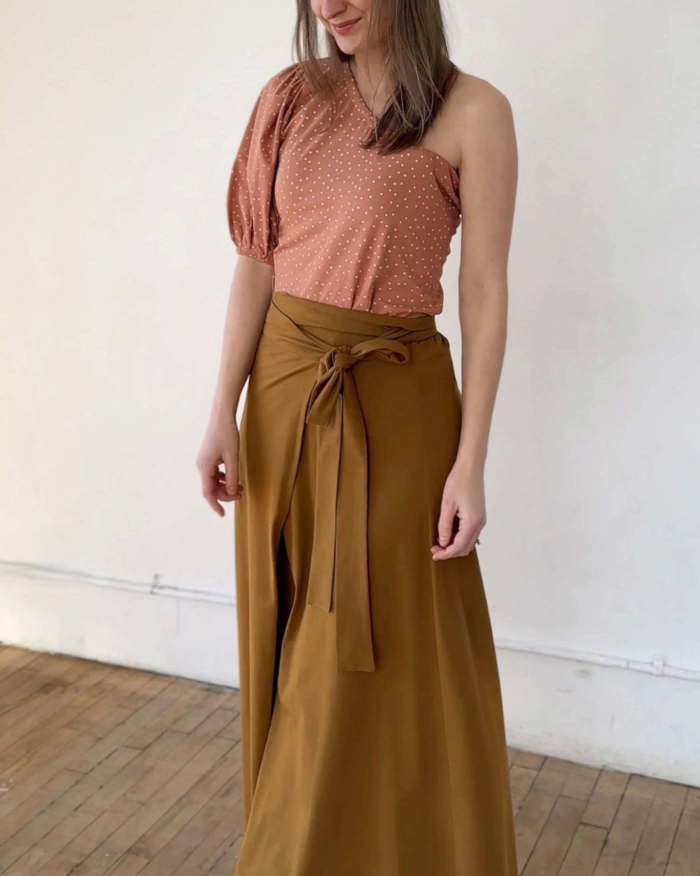 LAYLA wrap skirt in Tapenade