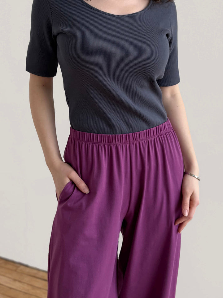 ANDRI jersey pants in Deep Lilac