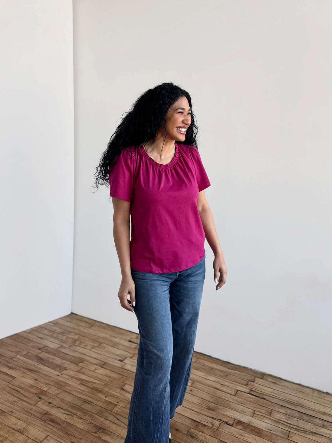 LARA tee in Garnet Pink