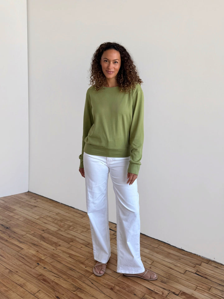PERCY heavy knit top in Grass Green