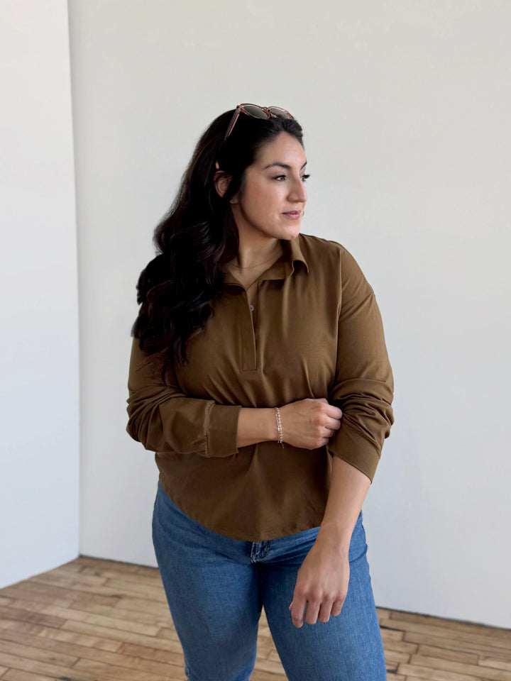 MICAH jersey top in Kona Brown