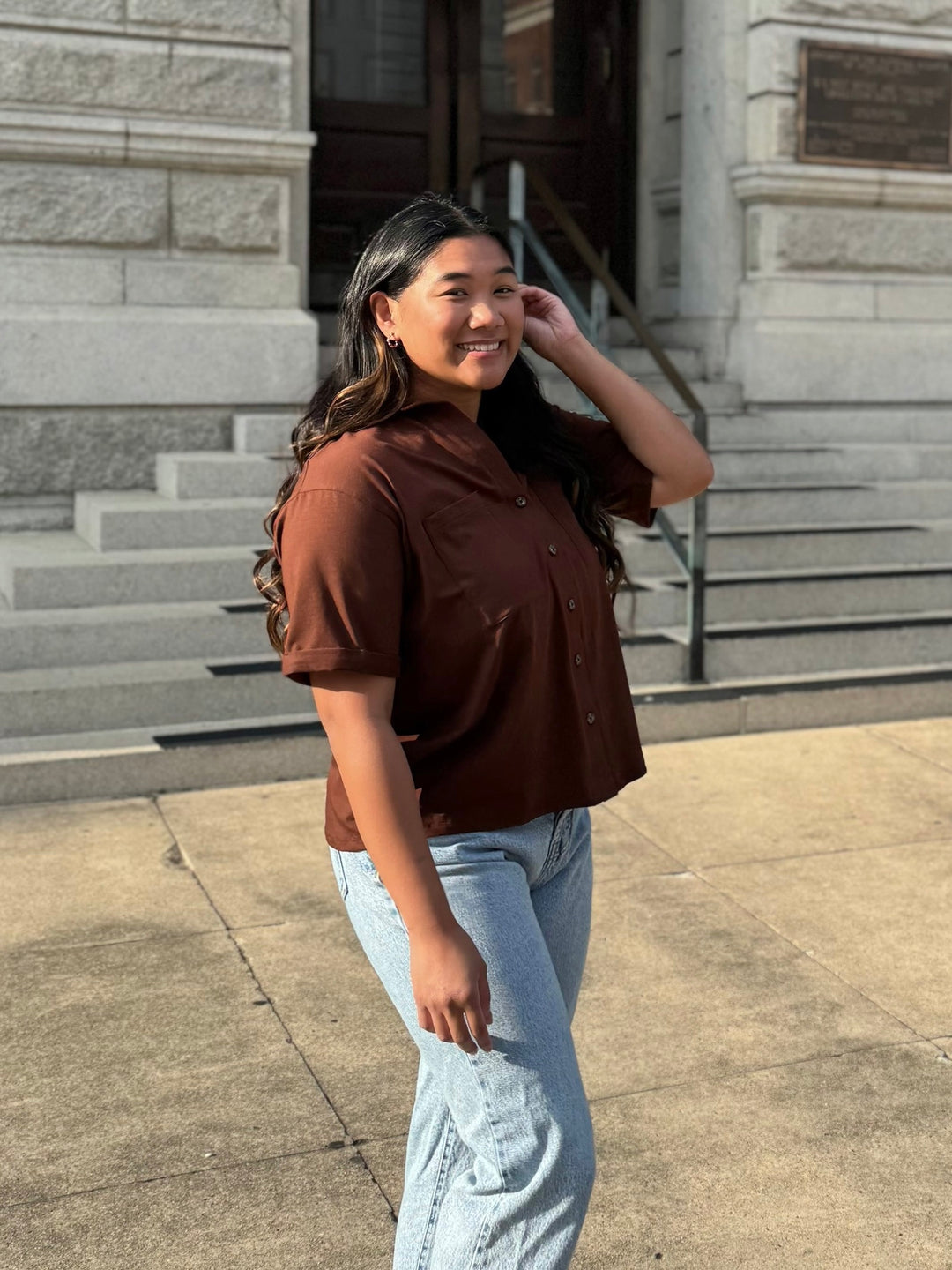 BEVERLY top in Burnt Cedar