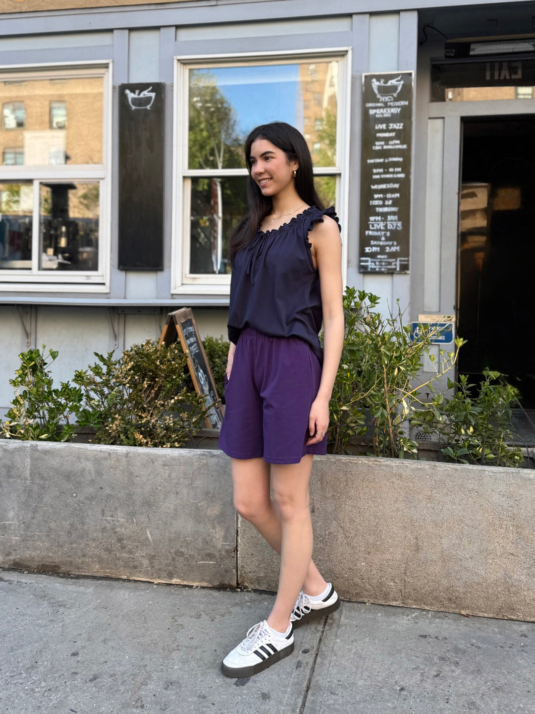 ANDRI jersey shorts in Midnight Dahlia