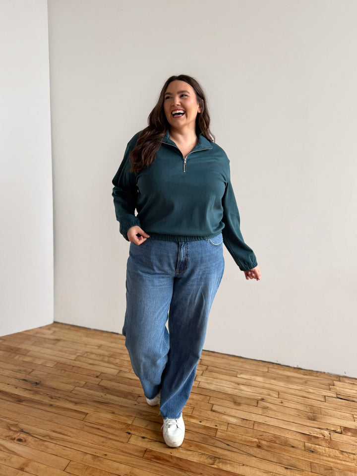 JOHANNA heavy-knit pullover in Deep Sea