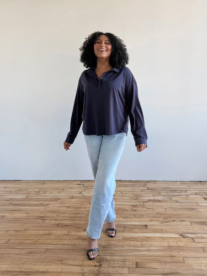 MICAH jersey top in Navy