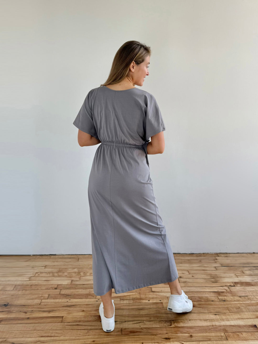 GIANNA swim cover-up dress in Circular Grey