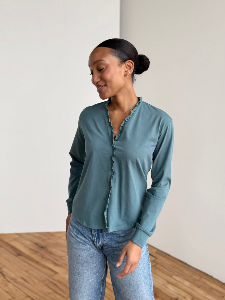 PIETRA jersey top in Dark Aqua