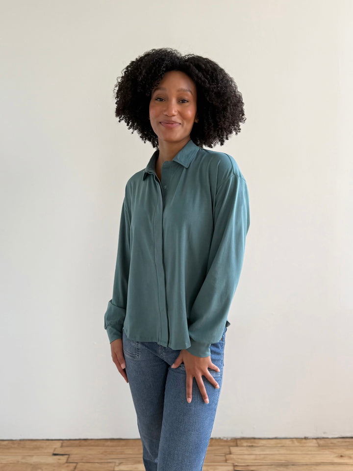 LINDSEY blouse in Dark Aqua