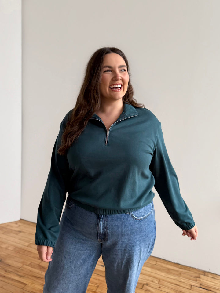 JOHANNA heavy-knit pullover in Deep Sea