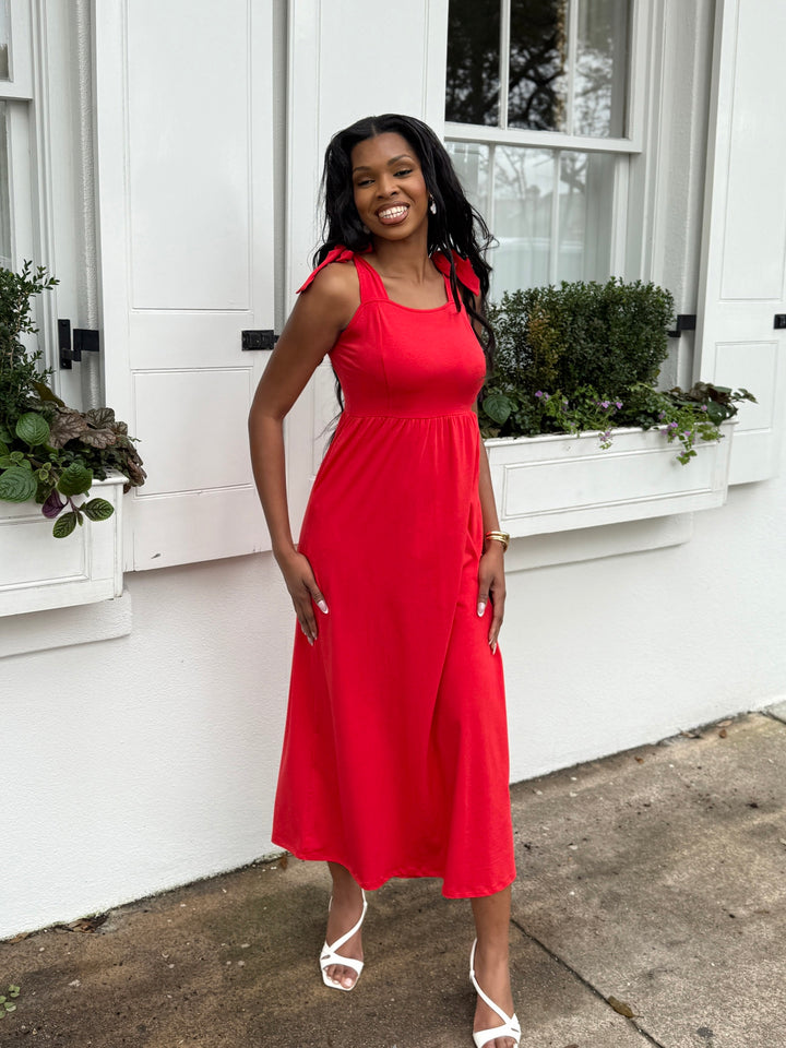 VERONA dress in Bright Ruby