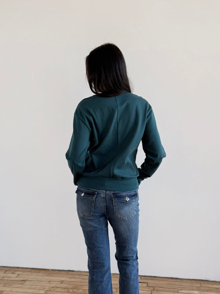 PERCY heavy knit top in Deep Sea