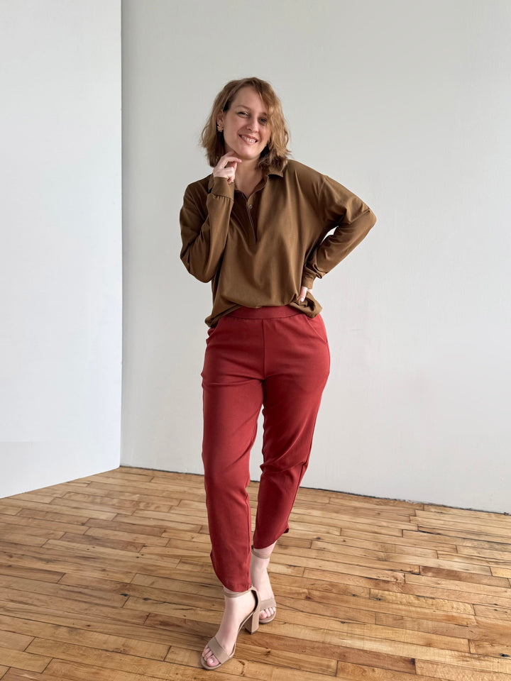 MICAH jersey top in Kona Brown