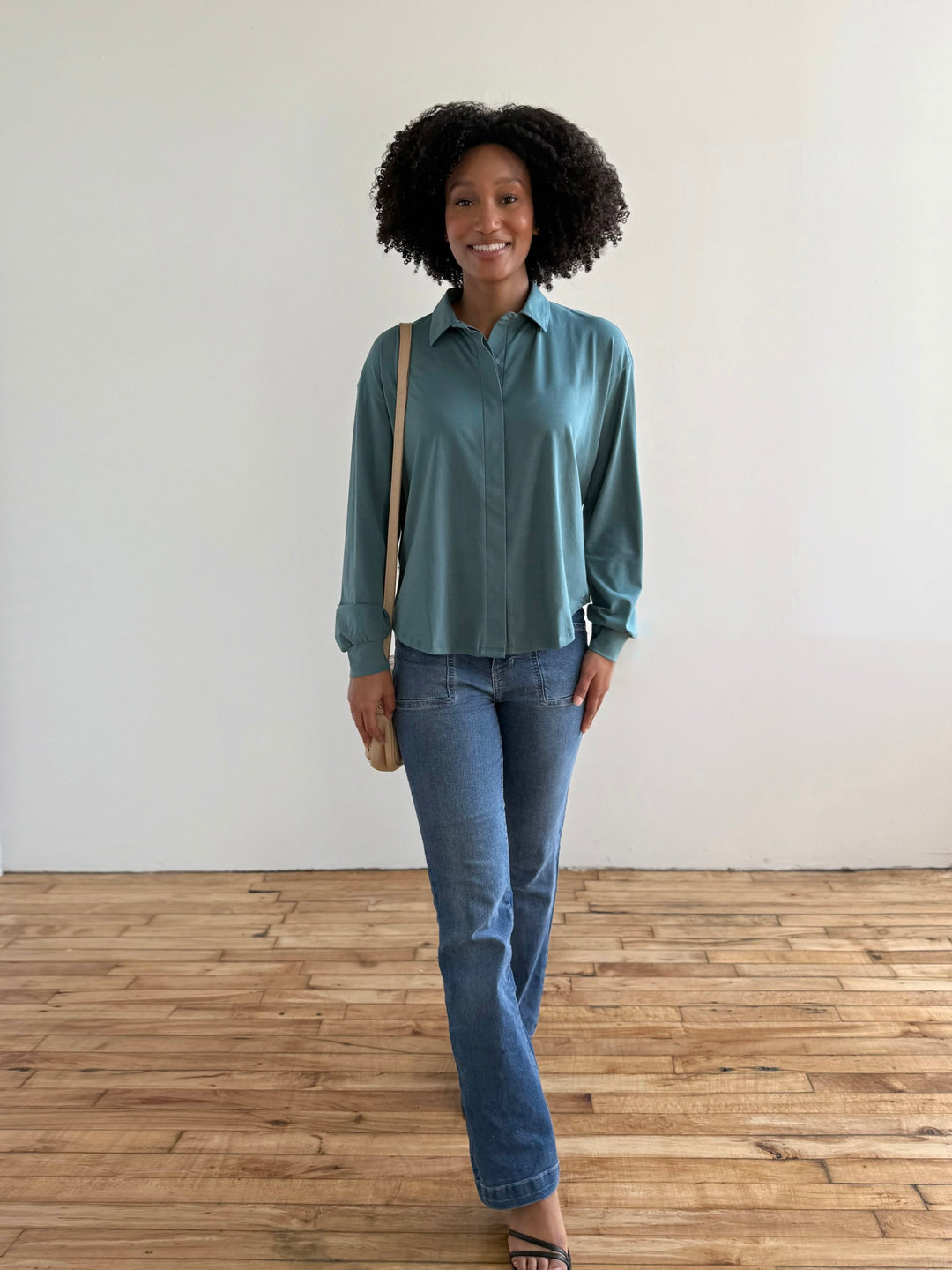 LINDSEY blouse in Dark Aqua