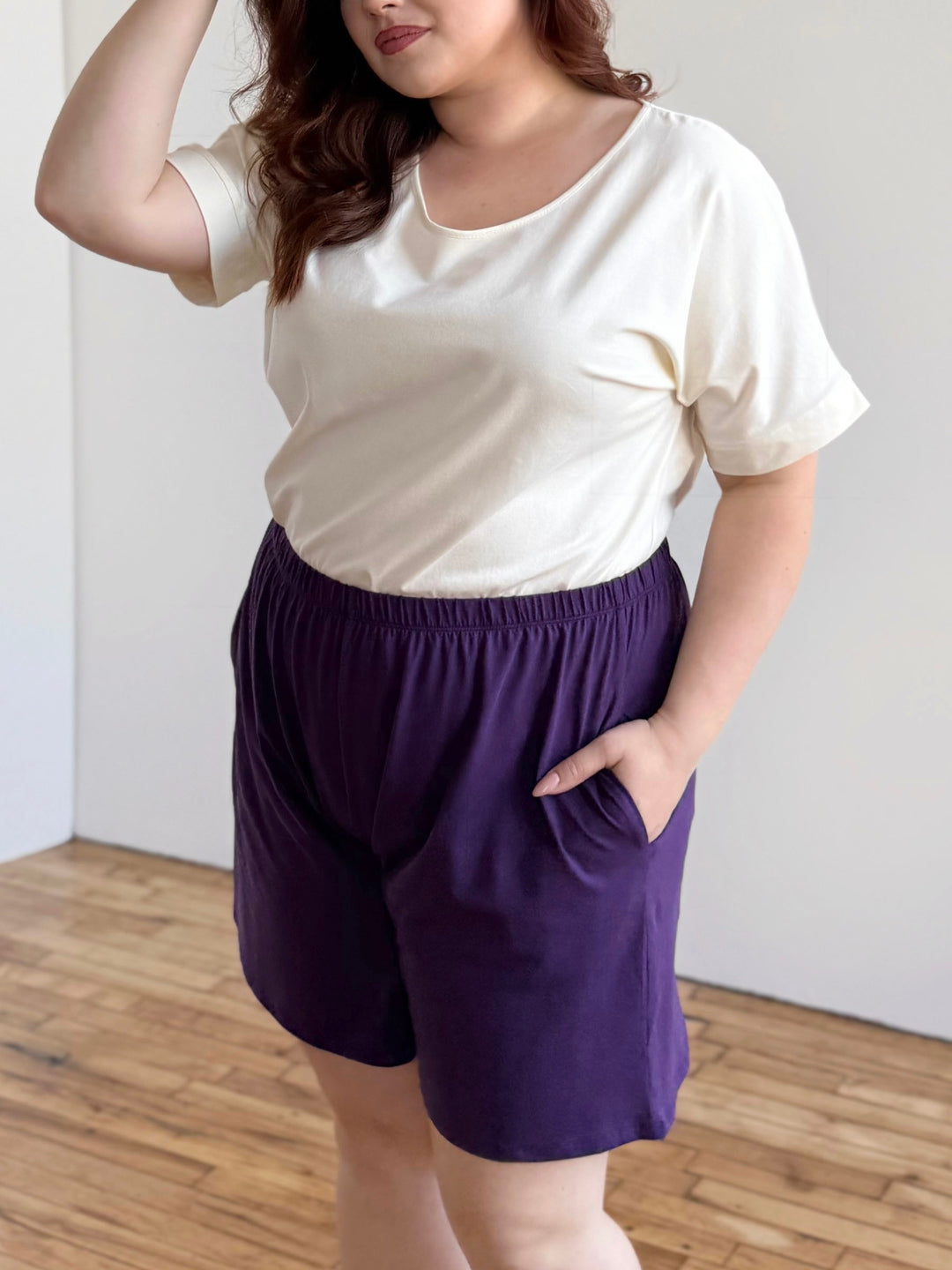 ANDRI jersey shorts in Midnight Dahlia