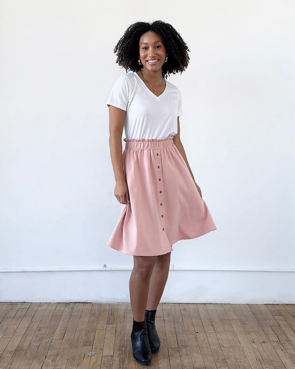 LUCINDA doubleknit skirt in Earthy Rose