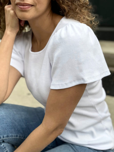 ZADIE rib knit tee in Bright White
