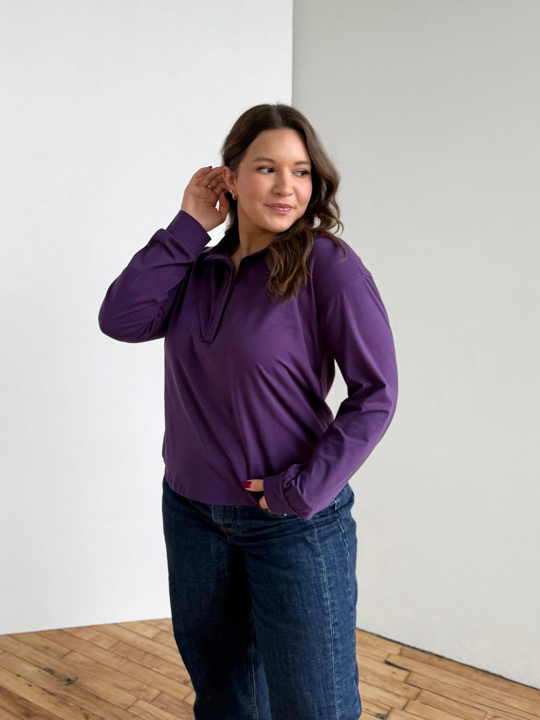 MICAH jersey top in Midnight Dahlia