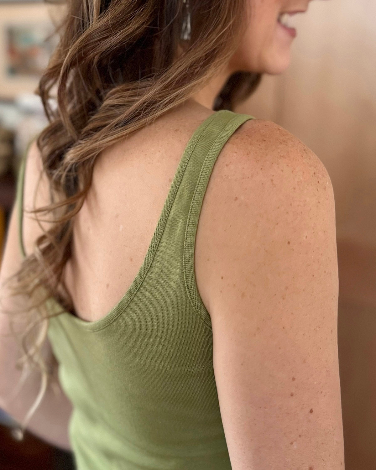 GRACE doubleknit tank in Grass Green